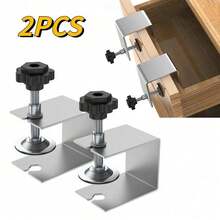 2PCS Coldrolled Steel Drawer Fixing Clips Drawer Front Installation Clamps - Furniture Cabinet Mounting Hardware Tool For Drawer Front Installation, Cabinet Assembly, Furniture Repair, Home Improvement, Woodworking DIY, Kitchen/Bathroom Drawer Fixing - High-Strength Sturdy Coldrolled Steel, Secure Anti-Slip Holding, Easy Quick Alignment, Labor-Saving Installation, Reusable Durable Design, Essential Drawer Mounting Helper For Homeowners & Furniture Installers - default - 查看 2