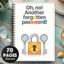 1pc Password Management Notebook With Lock - Lockable Diary With Key, Suitable For Home/Office Password Book To Store Passwords, Notes And Sensitive Information, With Locking Mechanism (Paper) - A5 - View 1