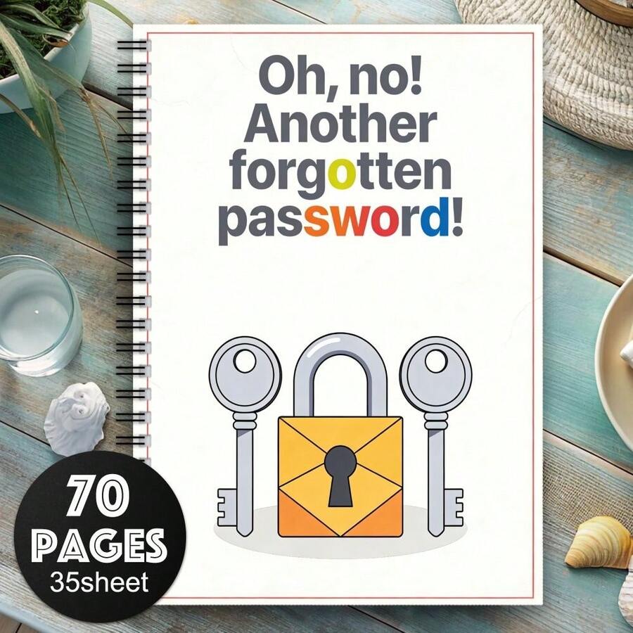 1pc Password Management Notebook With Lock - Lockable Diary With Key, Suitable For Home/Office Password Book To Store Passwords, Notes And Sensitive Information, With Locking Mechanism (Paper) - A5 - View 1