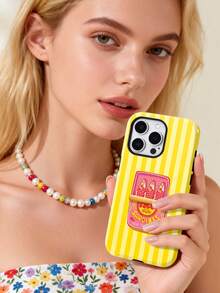 Funny Phone Case,Ugly Phone Case 1pc Funny Summer Vacation Sardine Can Graphic Glossy 2-In-1 Filmstrip Phone Case, Fit Compatible With Samsung/ 11/12/13/14/15/16/17 Pro Max - Multicolor - View 4