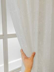 1件半透明镂空欧式花卉图案波西米亚风半透明窗帘,卧室、客厅装饰窗帘,家居装饰,四季皆宜 - 彩色 - 查看 11