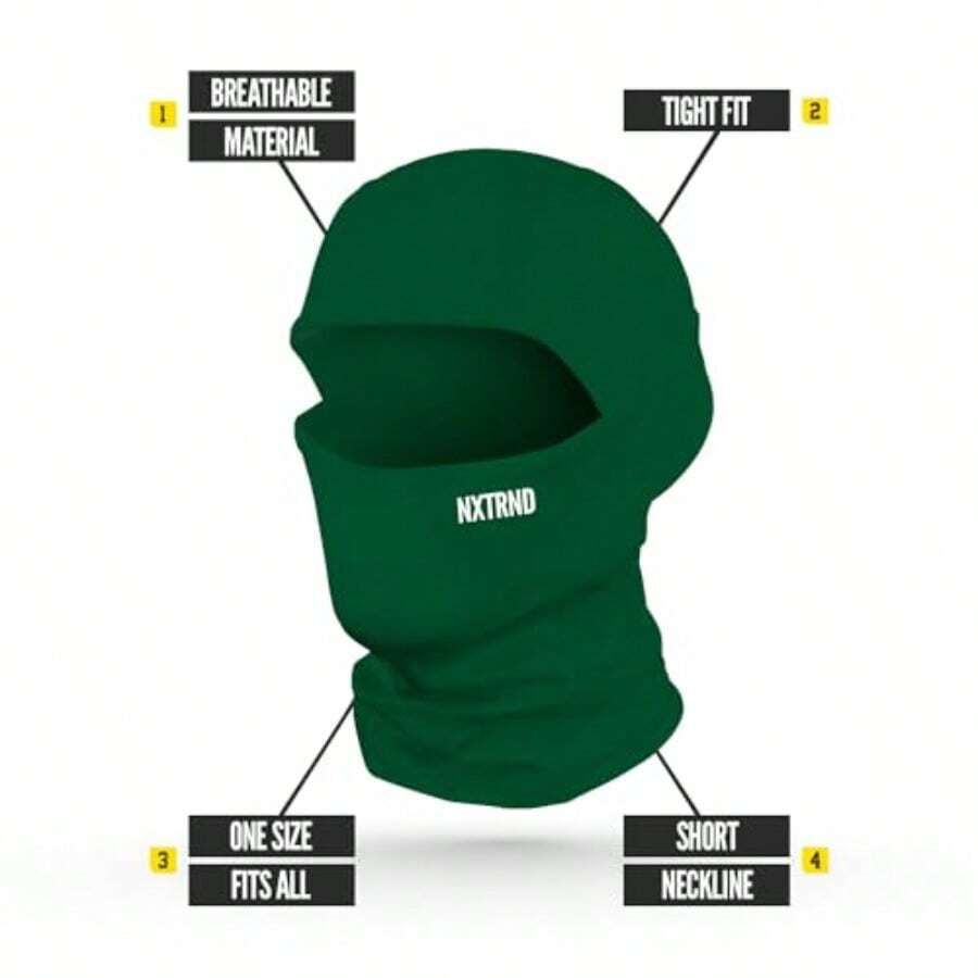 Nxtrnd Máscara de Fútbol Americano. Pasamontañas Balaclava Deportiva - Verde oscuro - Ver 1
