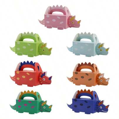 25 piezas Cajas de recuerdos de fiesta de dinosaurios Cajas de regalo de dulces con tema de cumpleaños Cajas de golosinas de granja para niños Suministros de fiesta de baby shower y cumpleaños