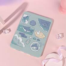 1个带笔槽的多角度磁吸支架保护套，支持自动休眠/唤醒功能，可爱平板电脑保护套，兼容Pro/Air/三星Galaxy A9/S9/S7/S10+/小米Pad/5/6/7 - 彩色 - 查看 3