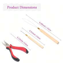 接发工具套装，包括钳子、拉发钩、微环接发、羽毛接发、I型接发棒 - 彩色 - 查看 4