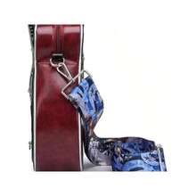 2025 New Creative Retro Micro Guitar Bag, Bass Guitar Asymmetrical Shoulder Bag, Chain And Rivet Decor Color Blocking Wide Strap Unisex Streetwear Bag - 紅色 - 查看 5