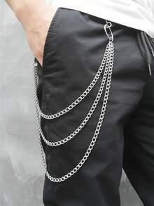 1件装时尚白色K极简双层朋克嘻哈腰链，适合女性参加夏季派对、秋季上学、万圣节等场合 - 白色 - 查看 12