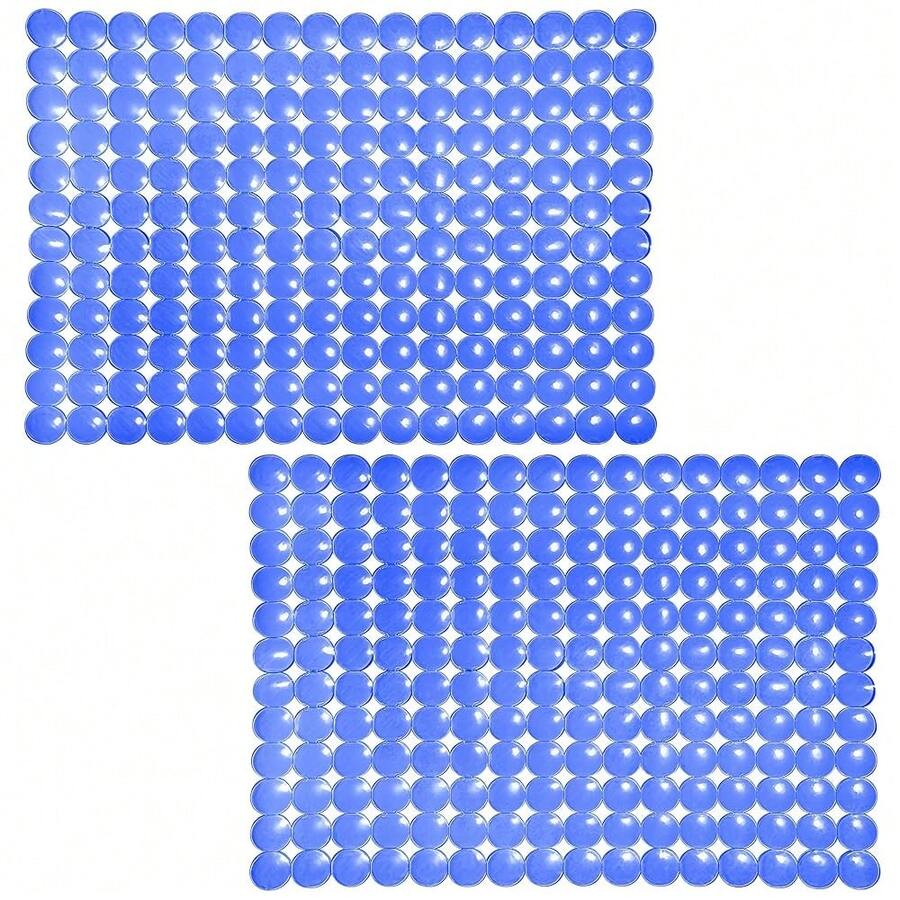 Pack Kitchen Sink Mat Plastic Protect Mat PVC -Friendly Kitchen Adjustable Stainless Steel/Porcelain Dish Drying Pad Protector For Bottom Of Sink, 15 X 11 Inches (Blue) - Blue - View 1