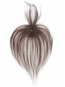 4x6cm Bangs Hair Topper, For Women, Clip-In Real Human Hair Extensions, 360° Coverage Of White Hair, Adds Volume, Suitable For Thin Hair, Seamless Top Hair Piece, Lightweight Straight Hair, Suitable For Daily Wear - Multicolor - View 5