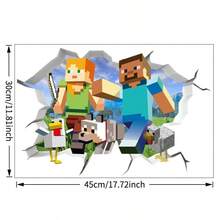 Pegatina de pared extraíble de PVC de Minecraft Escape, decoración del hogar, fiesta, regalo de cumpleaños - Multicolor - Ver 19