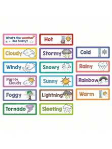 8pcs/16pcs English Words Of Weekdays, Months, Seasons, Weather Educational Cards, Classroom Decor - Multicolor - View 15