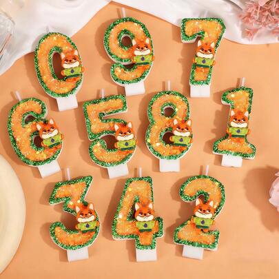 1 pieza Vela con dígito de personaje de dibujos animados, decoración de pastel de cumpleaños, vela de decoración de fiesta, tamaños de dígitos ligeramente diferentes, vela de cera con brillo, vela de cumpleaños personalizada ideal, decoración de cumpleaños, feliz cumpleaños, vela de pastel, decoración de habitación, regalo, graduación, decoración de ambiente para aniversario, decoración de mesa de comedor y sala de estar, decoración de boda, decoración del Día de San Valentín