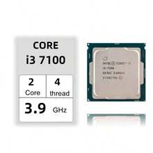 Prosesor Intel Core i3 7100 CPU 3.9Ghz 2-Core LGA 1151 TANPA KIPAS Tanpa Kotak Asli - Hitam dan Putih - View 2