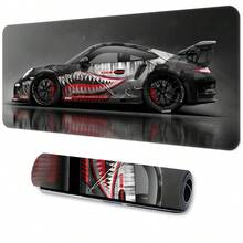 Mousepad extra grande com estampa de carro de corrida, tapete para mesa gamer, tapete grande para teclado, lavável, base de borracha antiderrapante, borda costurada, mousepad para presente, protetor de mesa, tapete para mesa de estudo, vários tamanhos disponíveis, tapete para teclado de computador, tapete para laptop - carro esportivo - Ver 3