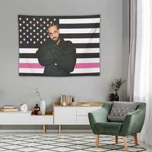 Drake Pink America Flag Pink Wall Tapestry Blanket Funny Poster For College Dorm Decor Room Decoration Gift Merch - 1PC - 查看 5