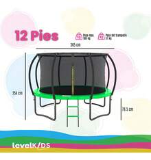 ¡RecomendadoTrampolín Brincolín De 12 Pies 3.65m Diámetro Con Escalera Color de la lona de salto Negro Color del cobertor de resortes Azul¡Top de Temporada - Negro-Verde - Ver 2