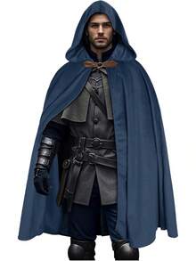 ¡RecomendadoL'VOW Capa gótica medieval con capucha de terciopelo - Capelet clásico renacentista para disfraz de brujo de Halloween¡Top de Temporada - Azul marino - Ver 10