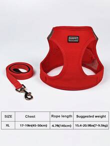 1 Set Correa y Arnés Reflectante para Gato/Perro - Chaleco de Malla Transpirable con Correa de Nailon Acolchada Adecuado para Perros Pequeños a Medianos, Diseño de Doble Argolla en D Sin Estrangulamiento - Multicolor - Ver 19