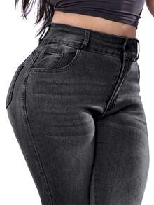 Jeans modellanti per il lato B delle donne, leggings ad alta elasticità, alla moda ed eleganti, adatti per appuntamenti, pendolarismo, viaggi casual, San Valentino e Capodanno - Grigio Scuro - Visualizzare 6