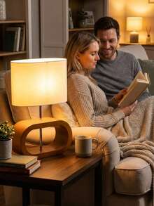 Wooden Office Table Lamp With Wood Shade - View 6