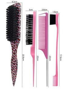 Bộ 4 lược chải râu và tóc bằng dầu cho nam, lược chải râu cán dài, lược chải tóc và dầu, màu trơn, lược chải tóc để duỗi tóc, lược tạo kiểu râu cho nam, lược họa tiết da báo, dụng cụ tạo kiểu tóc họa tiết da báo có đuôi, lược chải tóc/lược chải tóc, đồ dùng cần thiết cho mùa tựu trường, du lịch, phụ kiện tóc cho nữ, bộ dụng cụ tạo kiểu tóc, bộ dụng cụ làm đẹp trang trí nhà cửa phòng ngủ. - Nhiều màu - Xem 4