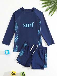 NB VEST Boys' Surf Set - 2-In-1 Shorts! 2025 J3121 - Navy Blue - View 1