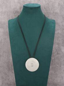 3pcs Set Necklaces - Minimalist Silver-Tone Dragonfly Pendant Long Necklace, Bohemian Sweater Chain, Black Wax Rope Choker Necklace, Couple Gift For Daily Wear - Silver - View 7