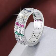 1pc Unique Cartoon Footprint Shaped Zirconia Inlaid Fashion Ring For Women - Multicolor - View 16