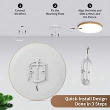 1个现代超薄金色吸顶灯，LED吸顶灯，室内金色圆形吸顶灯，AC185-265V，3种色温（白光/中性光/暖光），18W/30W/40W，适用于客厅、卧室、厨房、餐厅、楼梯间 - 木紋色吸頂燈 - 查看 10