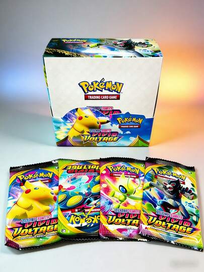 Caja de sobres de expansión Sword & Shield Brilliant Voltage - Cartas súper raras VMAX y Zacian V brillantes - Mercancía coleccionable de juego de cartas anime, ideal para regalos navideños, recuerdos de fiesta, regalos de cumpleaños y coleccionistas de TCG que buscan energizar sus barajas