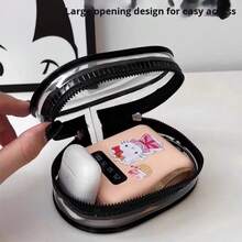 Durable Clear Zipper Pouch For Travel, Commute, And On-The-Go Storage Of Cables And Chargers - 1 chiếc màu đen - Xem 4