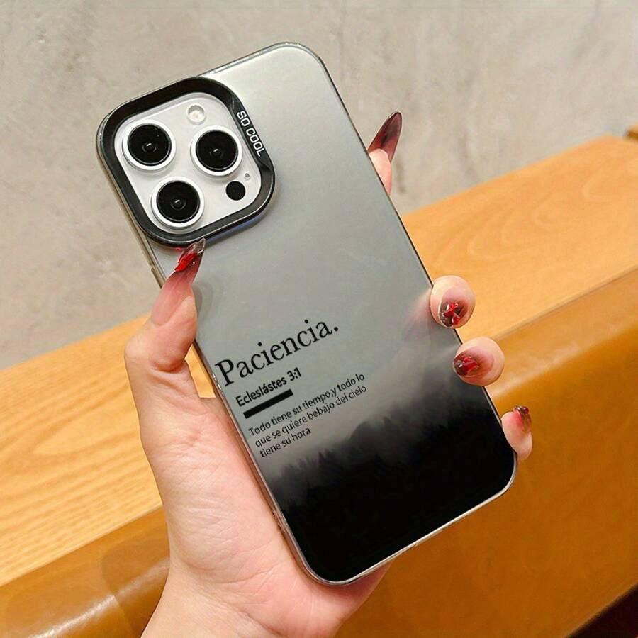 聖書の引用パターン一体型カラーシルバー電話ケースソフトシリコンオールインクルーシブ落下防止16/11/12/13/14/15/15pro/15 Plus/15 Promax/7plus/8plus/X/Xs/Xr/11pro/12pro/13pro/14pro/12mini/13mini/11promax/12promax/13promax/14promax/14plus/6/6s/6plus//8/16Pro/16plus/16promax SCPA - 半透明シルバー - チェックする 1