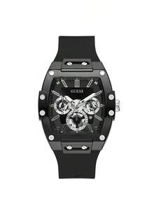 Guess Phoenix Multi-Function Men's Quartz Watch, Yellow Silicone Strap, Black Dial, Suitable For Casual & Sports Style, Fashionable Men's Gift GW0203G3 - Red - View 7