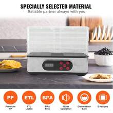 Deshidratador de alimentos de frutas, secador eléctrico de alimentos, con cronómetro digital ajustable y temperatura - Tipo de Enchufe A USA (110-127V) - Ver 2