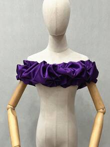 One White Satin Strapless Bridal Accessory Shawl With Adjustable Back For Wedding Dress Valentine's Day Valentines Fall Clothes For Women - Multicolor - View 34