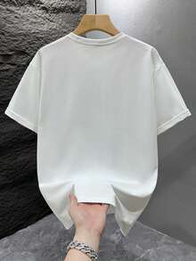 GRDR 男士时尚宽松短袖T恤 | 精致设计 | 夏季必备 | 百搭易配 | 展现您的风格 - 白色 - 查看 3