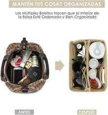 ¡RecomendadoLukovee Organizadores de Bolsa de Mujer, Organizador de Bolsas de Mano de Fieltro Insertar Multipockets, Bolso Organizador Maquillaje Neceser Aseo de Viaje, compatible con una variedad de marcas¡Top de Temporada - Beige - Ver 6