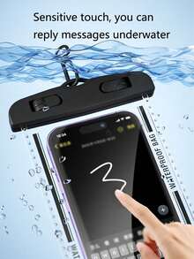 2pcs/Set Waterproof Diving Phone Pouch, Touchscreen Sealed Swimming Dustproof Shockproof Rainproof Floating Portable Phone Case - Multicolor - View 6