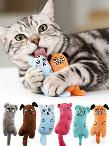 1pc Cat Cat Toy, Funny Expression & Tail Design, Built-In Crinkle Paper To Stimulate Cat's Playing Interest, Attract Cat's Attention, Suitable For Solo Play, Interactive Play, Tossing, Dental Care, Pet Supplies, Pet Toy - Multicolor - View 5