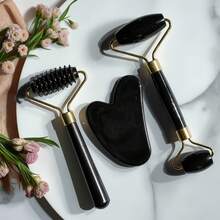 Set de 3 piezas de rodillos de masaje facial de resina, adecuado para rostro, Body, cuello, ojos, tabla Gua Sha, herramientas de cuidado de la belleza contra las arrugas - Multicolor - Ver 13