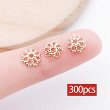 300颗珠帽 花形珠帽 隔珠 合金珠帽 吊坠帽 耳环手链项链首饰DIY工艺品制作 - 彩色 - 查看 10