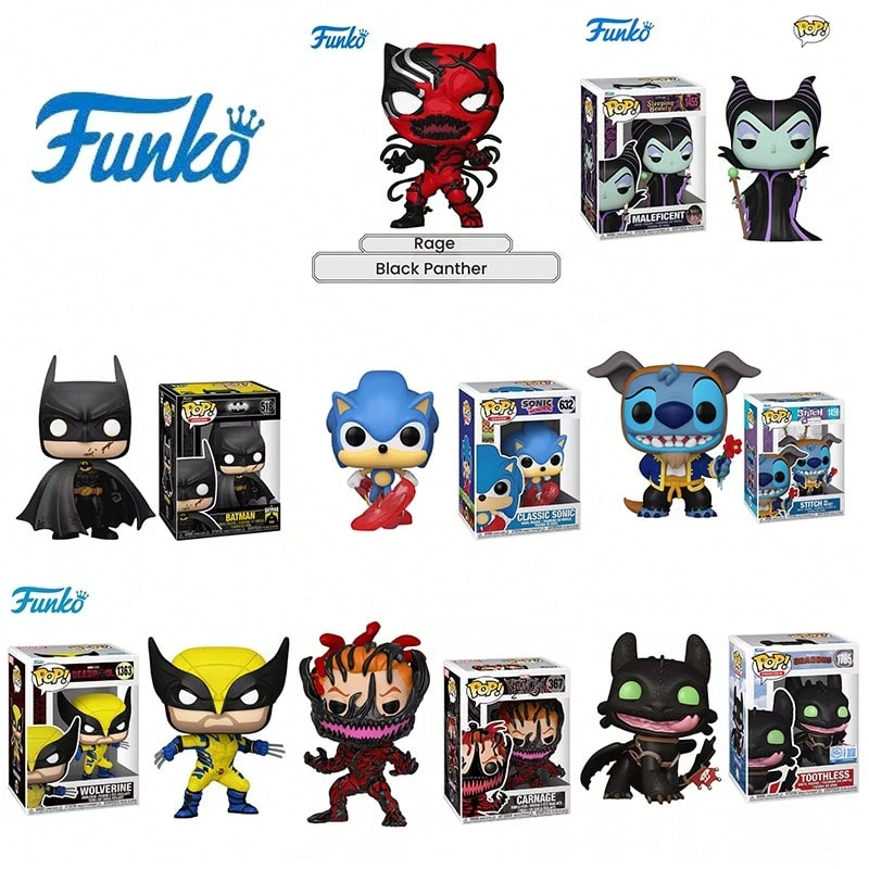 Funko POP 漫威毒液共生体反派、DC 基顿、刺猬索尼克、黑魔女、无牙仔、饼干怪兽系列收藏人偶，新年礼物 - 彩色 - 查看 1