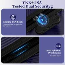 YSTYLE 4-Piece Hardside Luggage Set (12/20/24/28 Inches), With Scratch-Resistant And Impact-Resistant ABS Shells, Spacious Design And Four 360-Degree Spinner Wheels - Blue - View 6