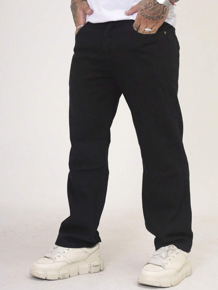 Calça Balao Jeans Masculina Oversize Perna Larga sem Elastano