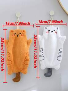 2 chiếc/1 chiếc khăn lông hình mèo dễ thương, khăn lau tay siêu thấm hút, khăn treo trang trí cho nhà bếp và phòng tắm, thấm hút và dễ vệ sinh, khăn tắm in hình cá nhân - Nhiều màu - Xem 6