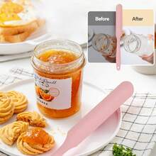 1-Piece Set Jar Scraper Silicone Long Scraper  Cream Scraper Heat-Resistant Jam Spreader For Scraping Kitchen Baking Mixing Cake Butter - 1PC - Random Color - View 9