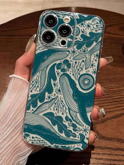 1pc Whale Pattern Android Phone Case, Precise Cutout Camera Protection Suitable Compatible With Samsung Galaxy S25 Ultra/Galaxy S24 Ultra/S24/S23 Ultra/A56 5G/A55 5G/A52s 5G/A26 5G, Nothing, Pixel, Protective Cover