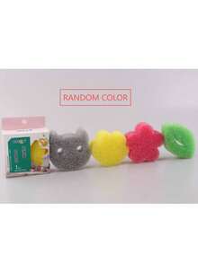 OKS 1pc Random Color Cartoon Cleaning Sponge, Cute Kitchen Cleaning Pad - Bath Sponge - View 8