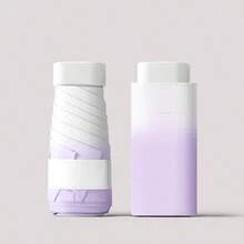 迷你渐变色遮阳伞，口袋大小，防紫外线，便携两用，女士适用 - 均碼 - 查看 8