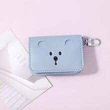 New Creative Leather Bear Coin Purse Cute Bag Pendant Car Keychain Key Chain Mouth Red Envelope Headphone Bag Pendant - Multicolor - View 13